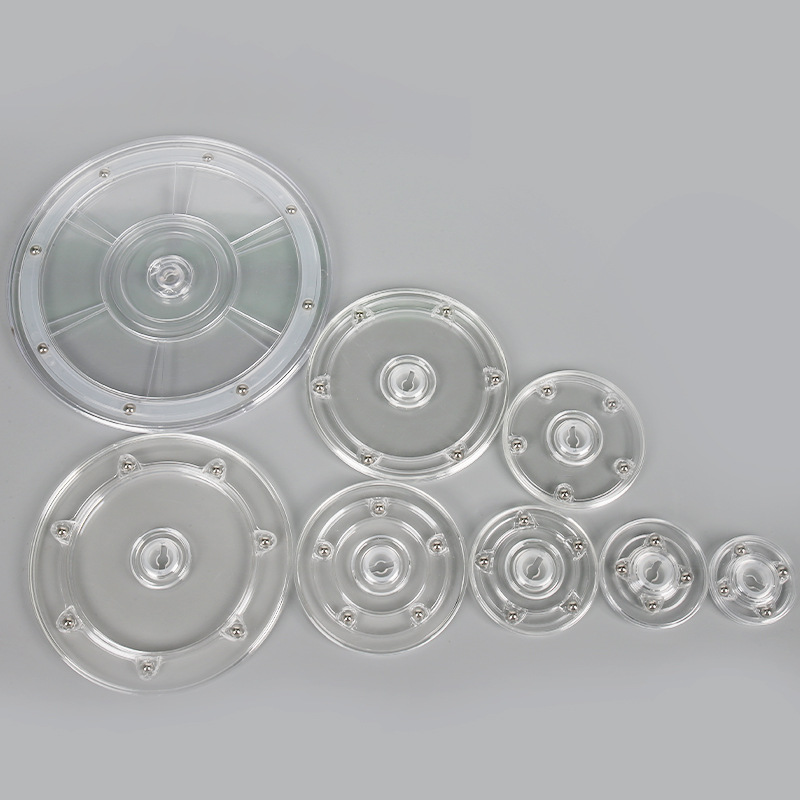 Furniture Hardware Display - แท่นหมุนอะคริลิค 360 องศา แท่นโชว์แบบหมุนได้ ฐานกลมใส ถาดหมุนสำหรับเครื่องประดับ