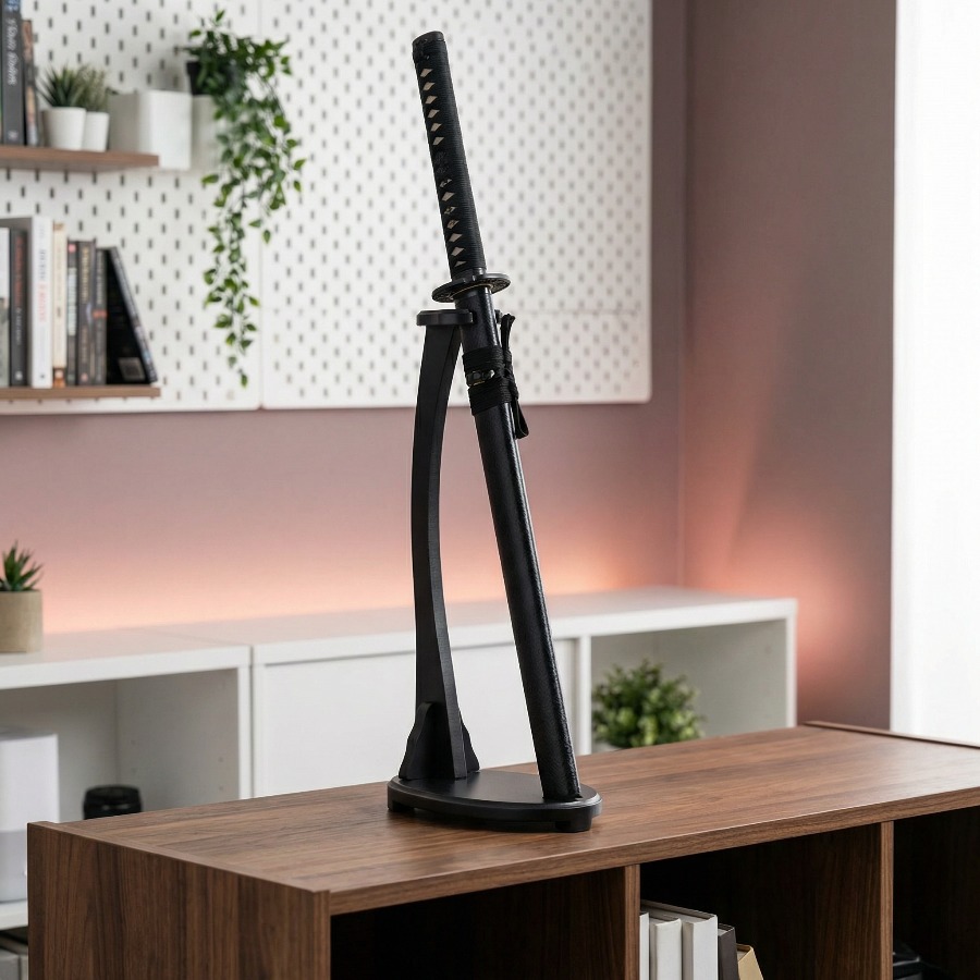 Shelf Bracket Pair - แท่นวางดาบคาตานะแนวตั้ง ชั้นวางดาบ ที่วางโชว์ดาบ ชั้นเดียว สำหรับวางบนโต๊ะ ที่ยึดดาบ