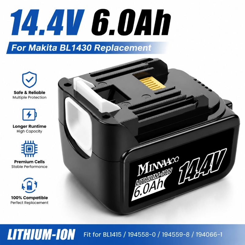 Makita Drill Hp1640 - สำหรับแบตเตอรี่ลิเธียมไอออนแบบชาร์จได้ Makita 14.4V 6.0Ah 5.0Ah รุ่นทดแทน