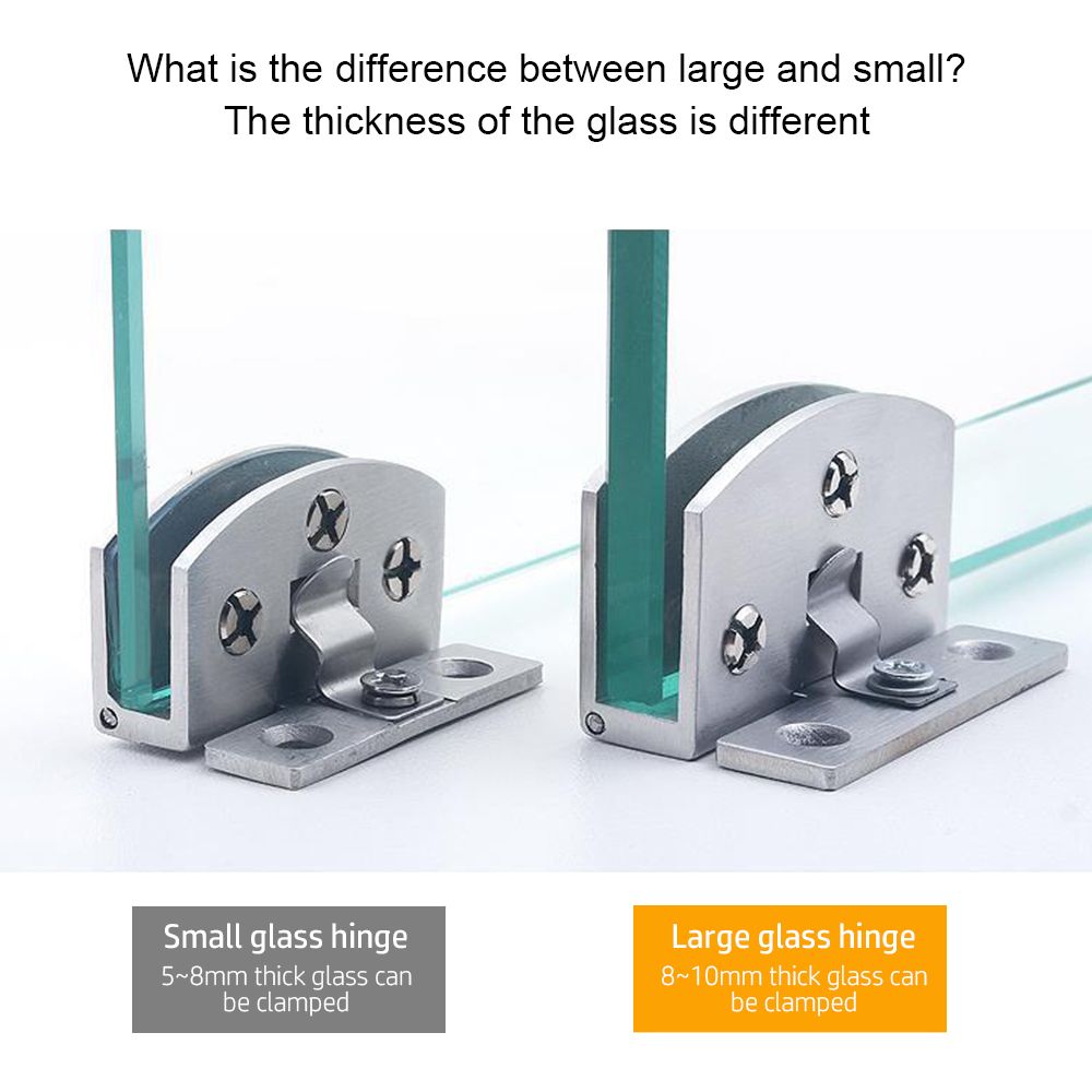 Furniture Hardware Display - บานพับประตูตู้กระจก บานพับตู้โชว์ คลิปประตูตู้ ฮาร์ดแวร์เฟอร์นิเจอร์ บานพับพร้อมสกรู เหมาะสำหรับประตูกระจกหนา