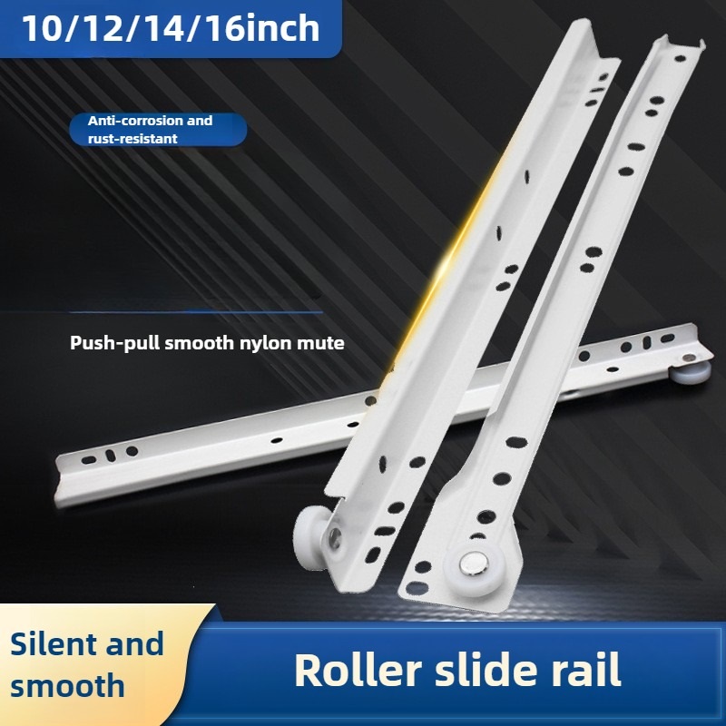 Drawer Slide Pair - ปิดเสียงสองรางตู้รางลิ้นชักสไลด์โต๊ะคอมพิวเตอร์ตู้รางคีย์บอร์ดลูกกลิ้งรอกตู้เฟอร์นิเจอร์สไลด์