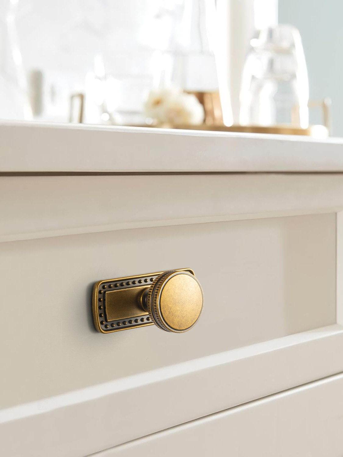มือจับตู้ทองเหลืองวินเทจ Goo-K - Furniture Hardware With Backplate บทวิจารณ์และราคา