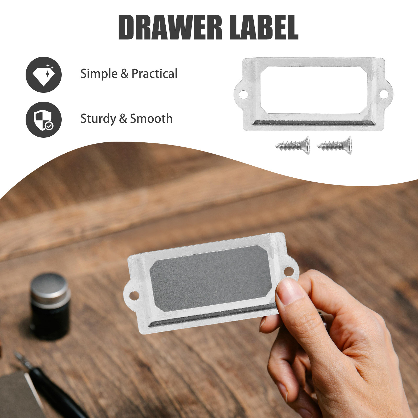 1 ชุด กรอบป้ายชื่อลิ้นชักเหล็ก - Furniture Hardware Names บทวิจารณ์และราคา