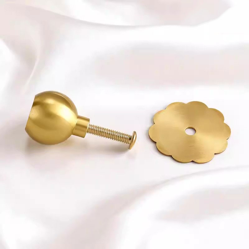 มือจับตู้ทองเหลืองทรงกลมพร้อมแ - Furniture Hardware With Backplate บทวิจารณ์และราคา