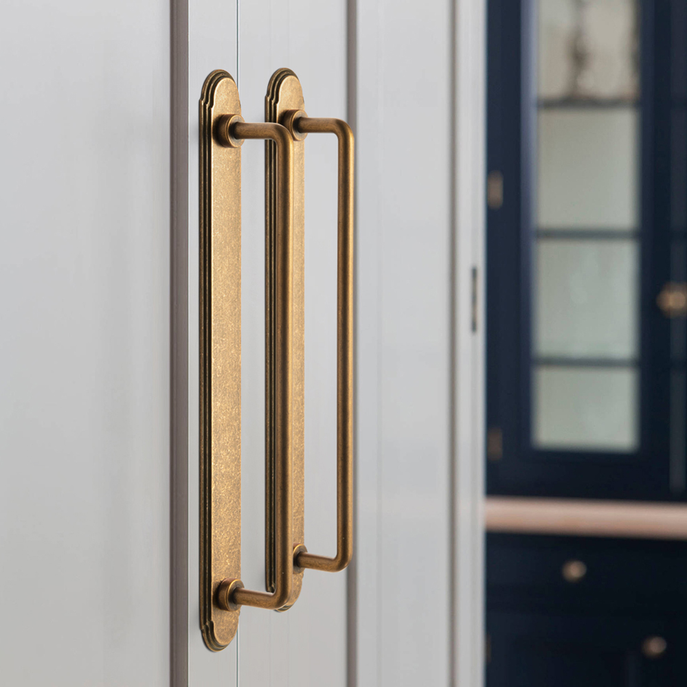 Goo-Ki ทองเหลืองโบราณบาร์ดึงแผ - Furniture Hardware With Backplate บทวิจารณ์และราคา